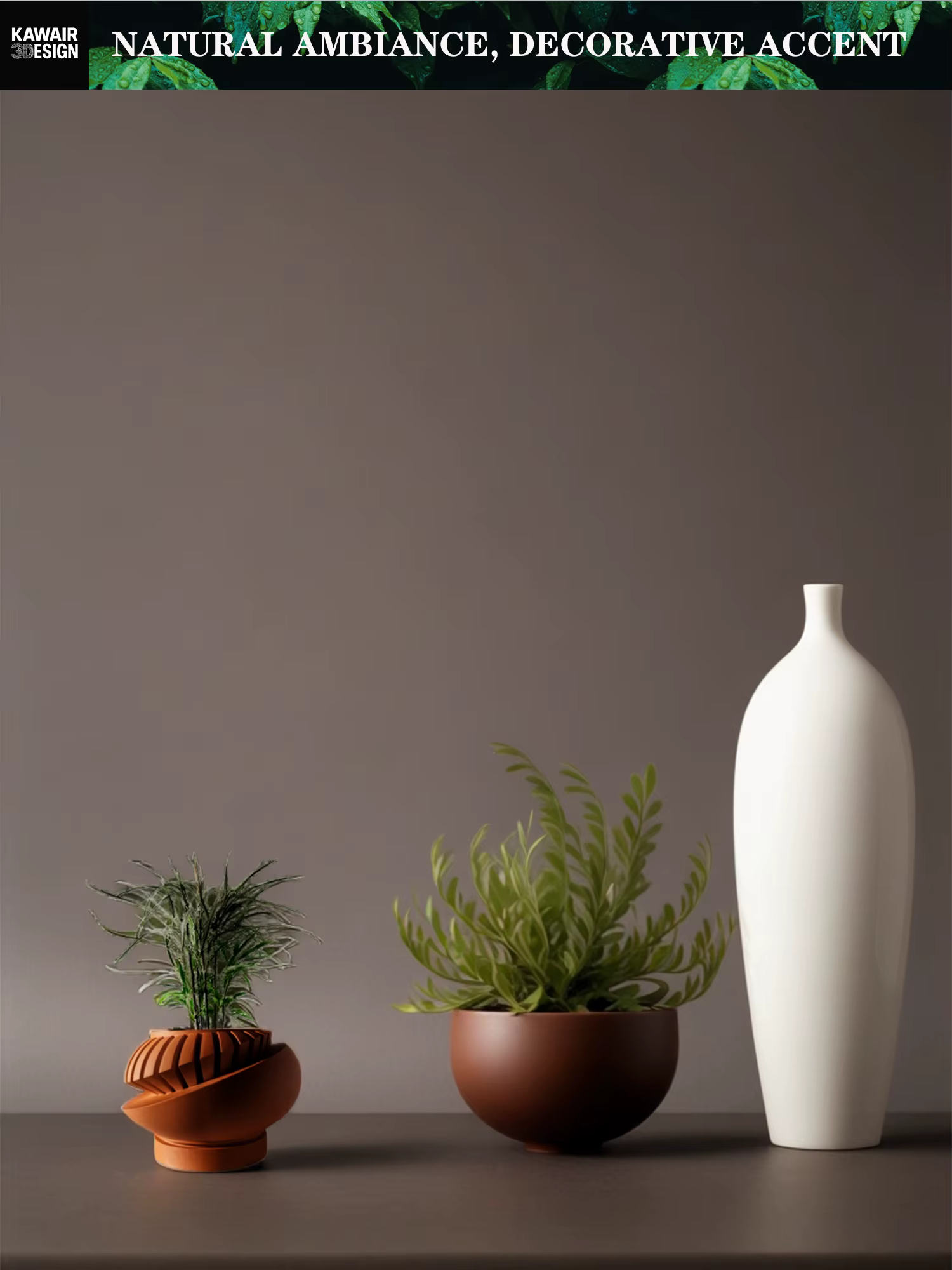 Pot à plantes moderne et minimaliste imprimé en 3D - Pot à fleurs biodégradable pour la décoration d'intérieur