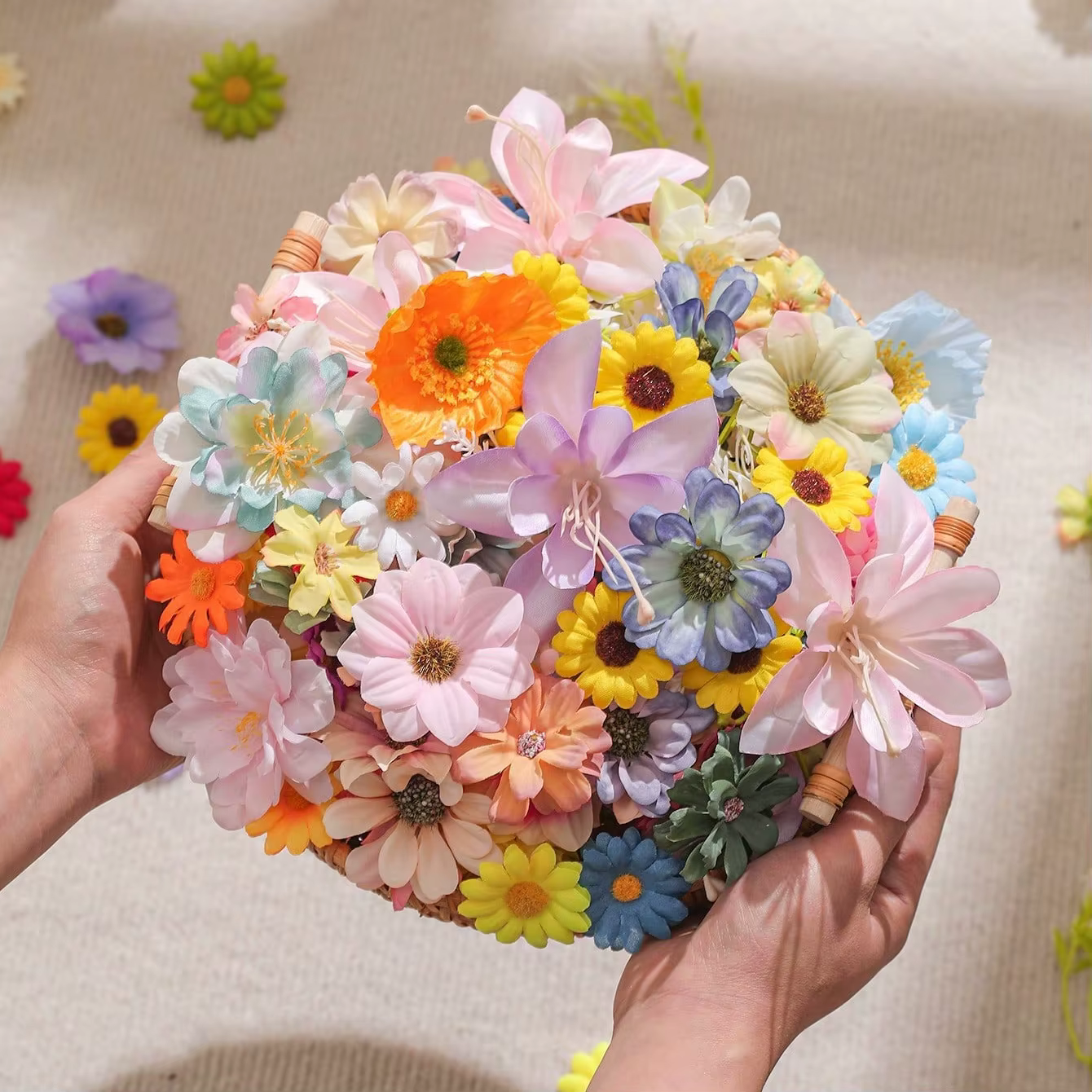 20/50 pièces de fleurs artificielles mélangées