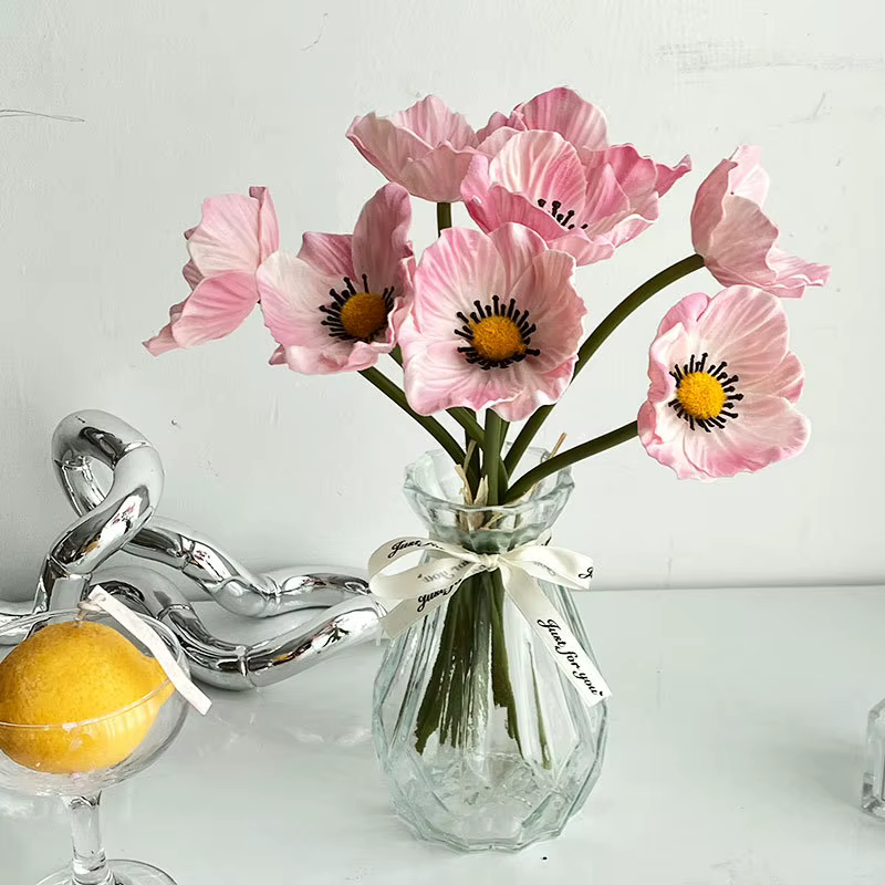 Mini fleur de coquelicot artificielle en PU