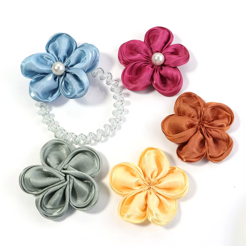 Fleurs artificielles en Satin de tissu coloré 6-7cm