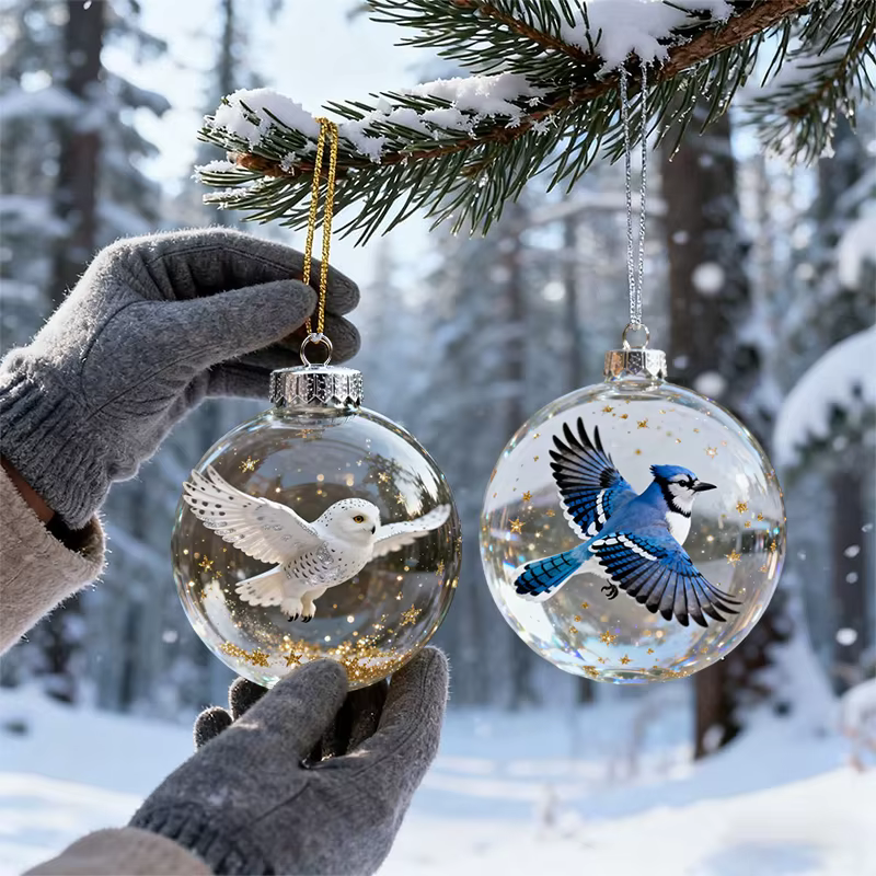 Ornement de Noël transparent Nature's Birds