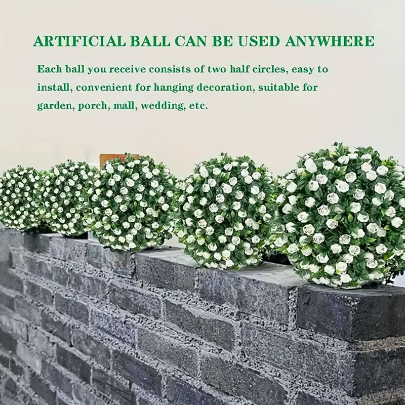 Boule d'herbe artificielle feuille d'eucalyptus plante verte fausse herbe aménagement paysager arbre hangar toit maison jardin mariage atmosphère décor