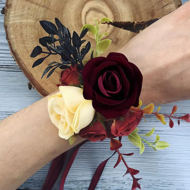 Fleurs artificielles Roses en velours 50 pièces Bouquet