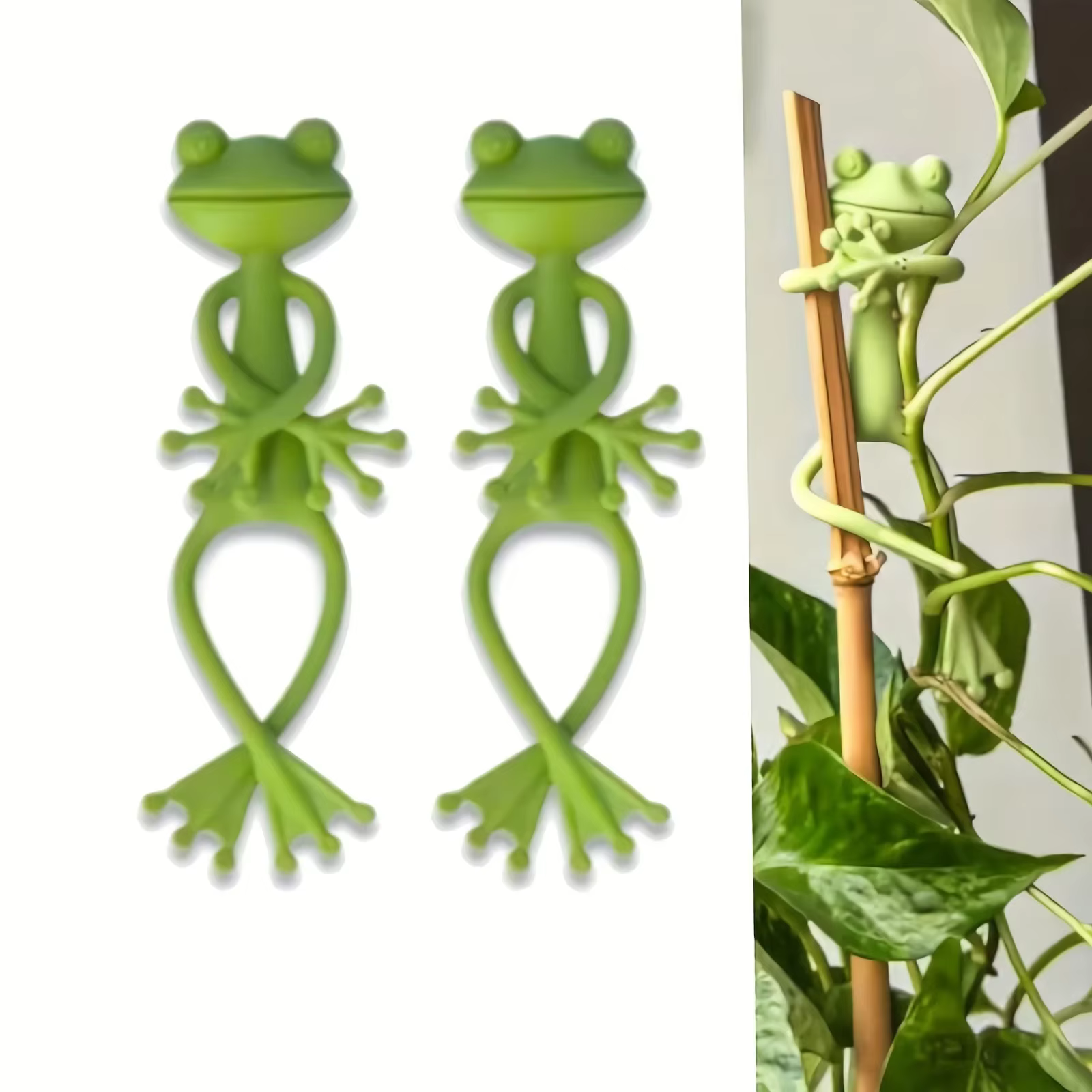 Clip de fixation créatif pour plantes grimpantes en forme de grenouille verte