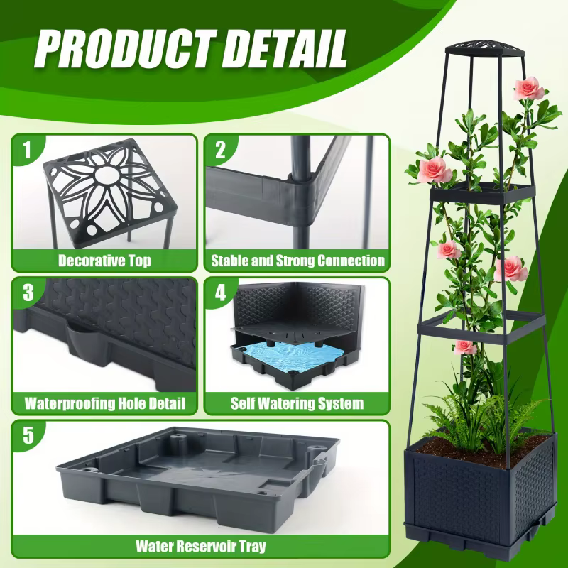 Support de plantes grimpantes trapézoïdal de 44
