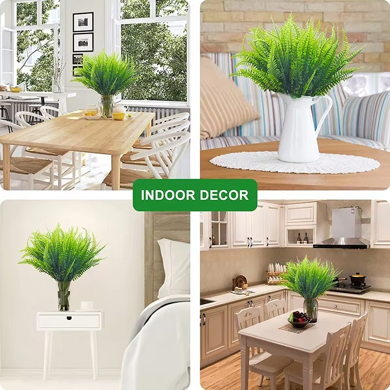 Décorations de fausses plantes en plastique avec 7 Branches