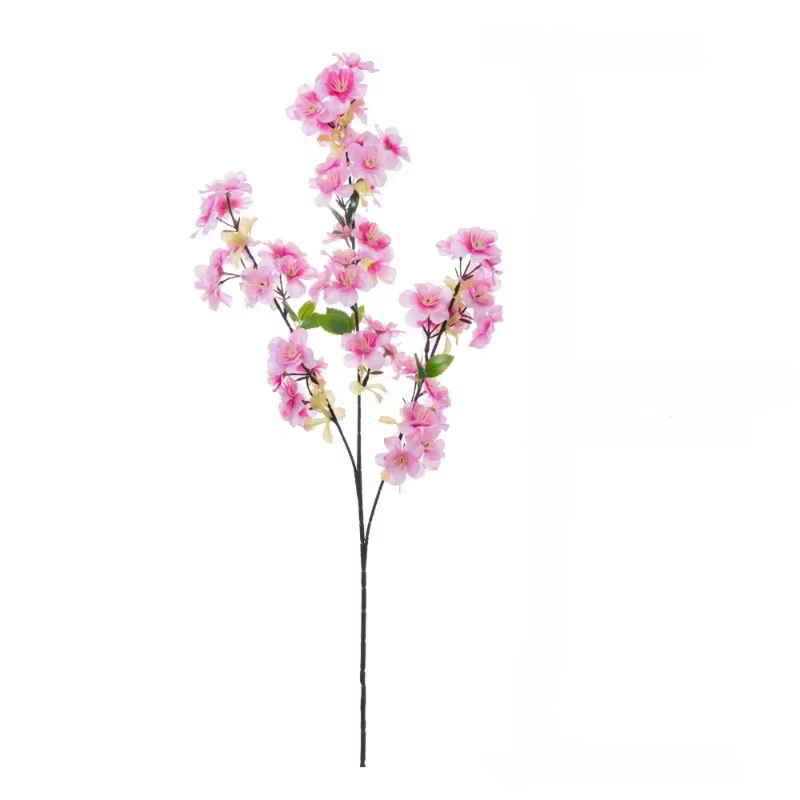 Décor d'hôtel artificiel 3 fourchettes fleurs de cerisier branche soie fausse fleur jardin décoré rose