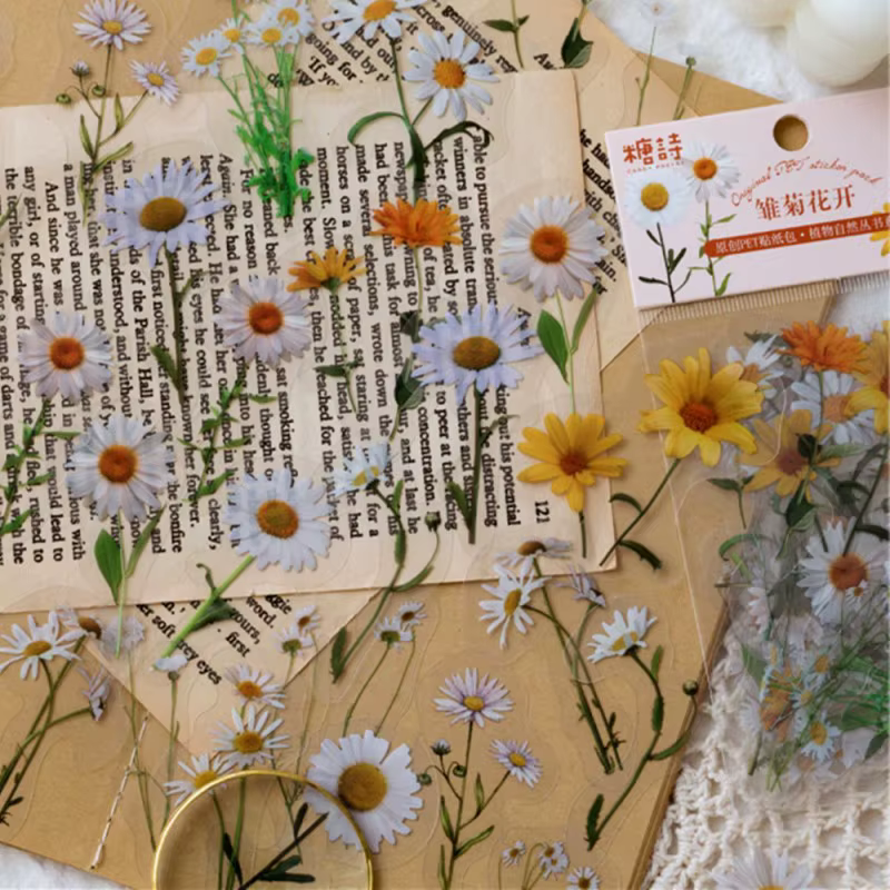 Autocollants décoratifs en forme de plantes et de fleurs pour animaux de compagnie