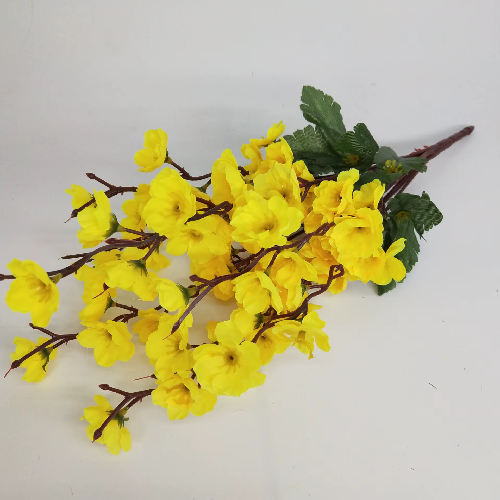Bouquet de 9 fleurs artificielles de pêcher