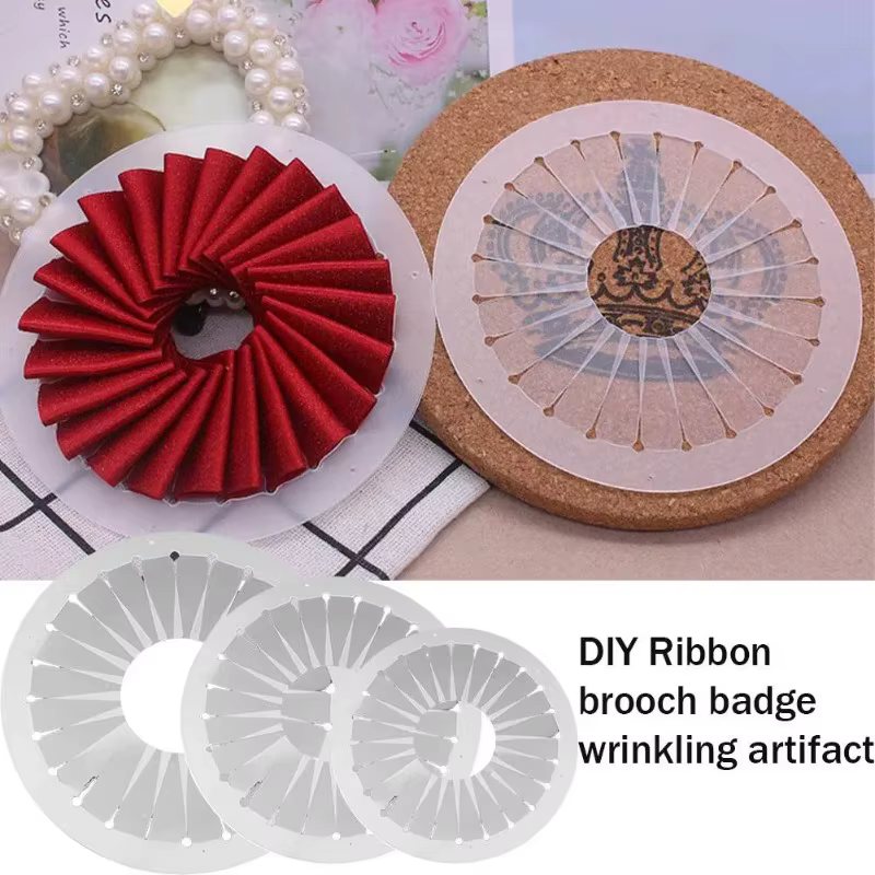 Outil de fabrication de rosettes en ruban transparent DIY de 9 cm, 12 cm, 15 cm, pour figurines de table et fleurs en ruban