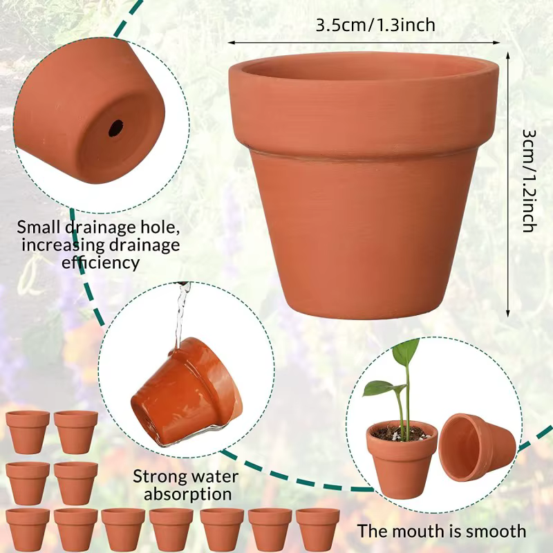 60 pièces Mini 1.8 "Pot en terre cuite argile poterie planteur