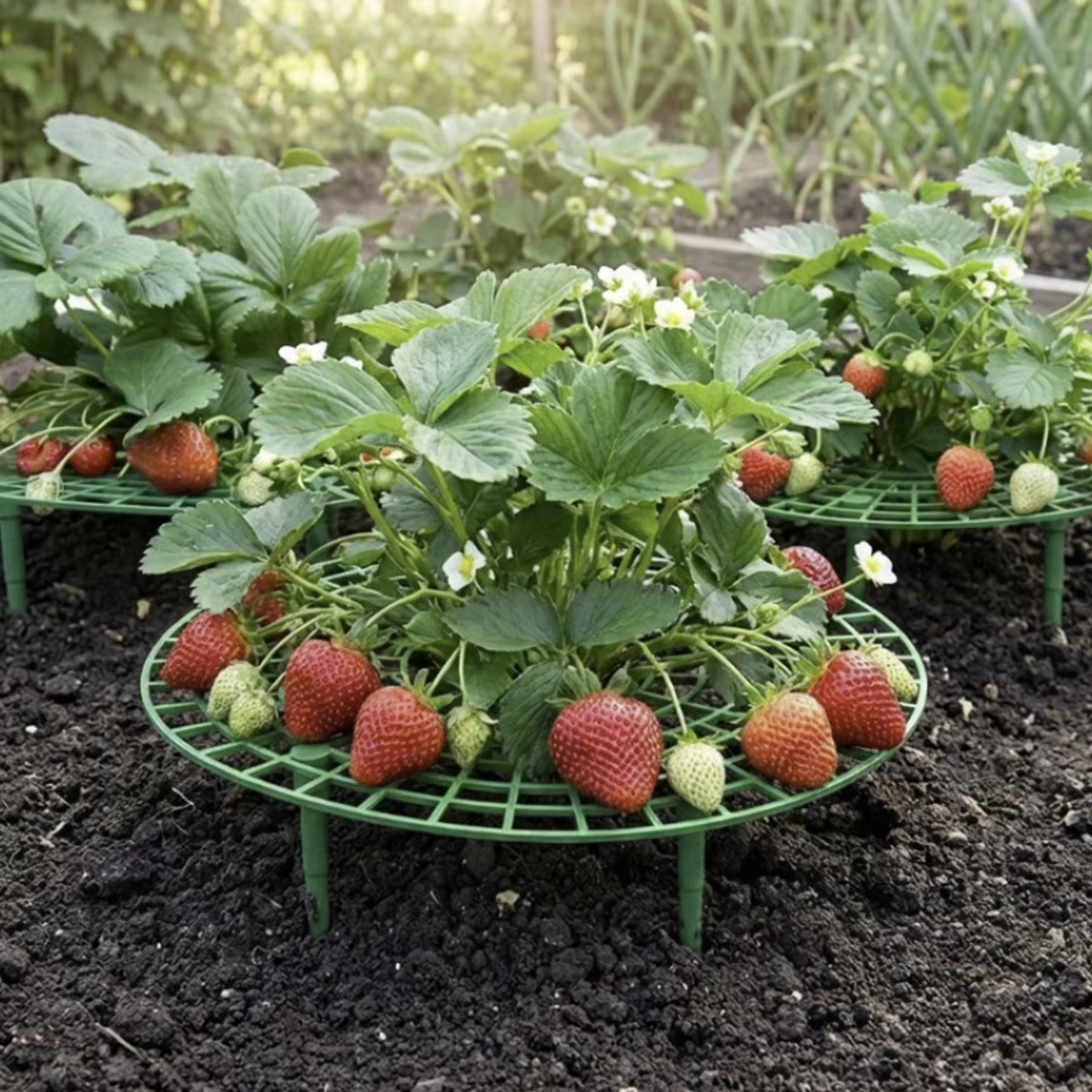 Support de culture pour fraises avec pieds