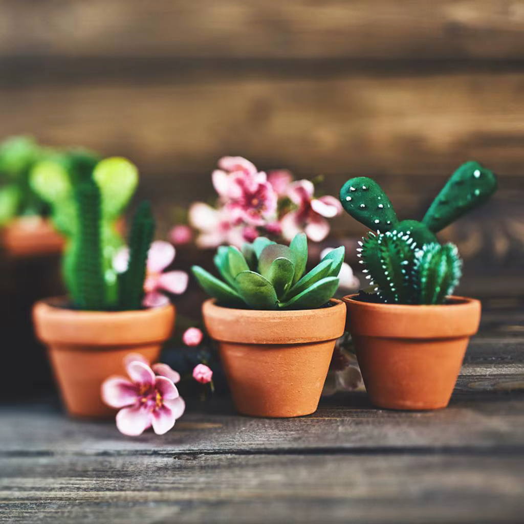 Mini jardinière en argile avec trous de proximité