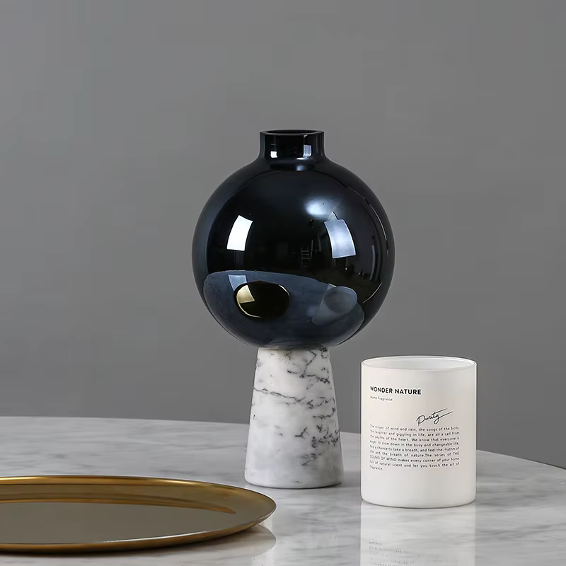 Vase en verre marbré pour la décoration de la maison