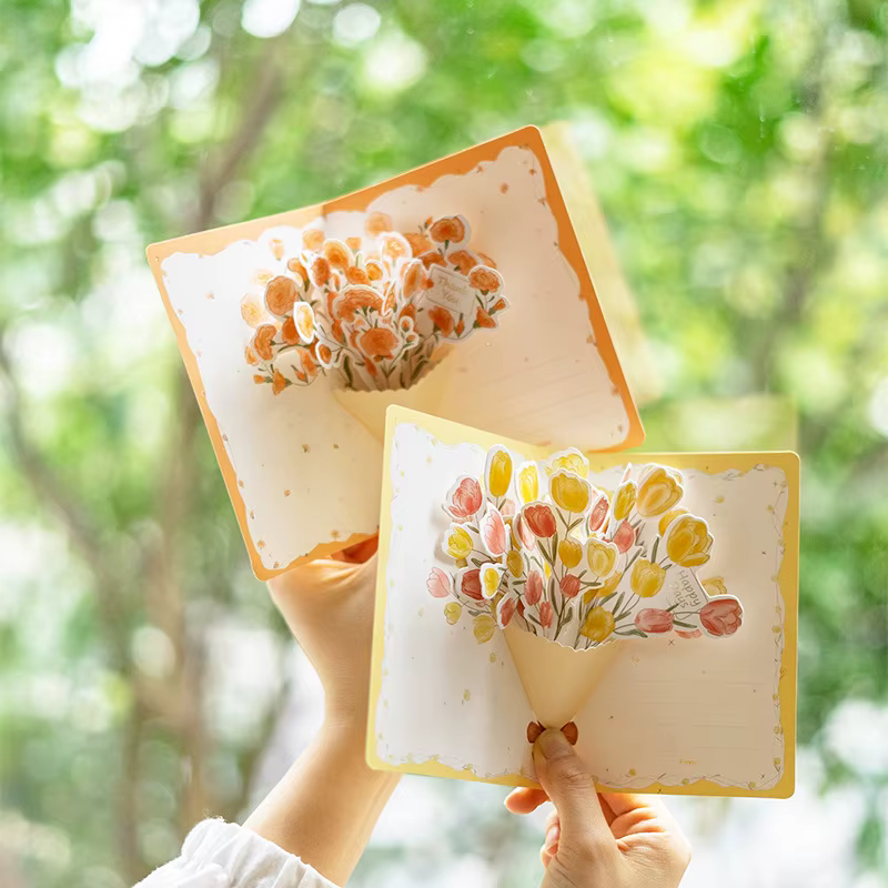 6 styles de cartes pop-up 3D en forme de bouquet de fleurs