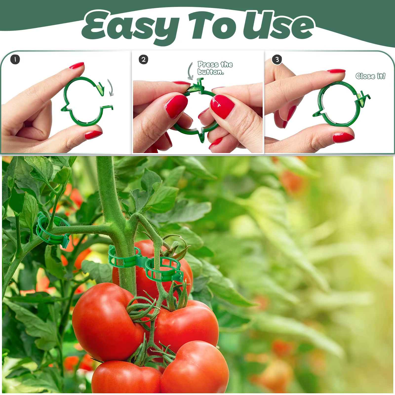 Clips de support pour plantes-Clips à tomates pour treillis de ficelle