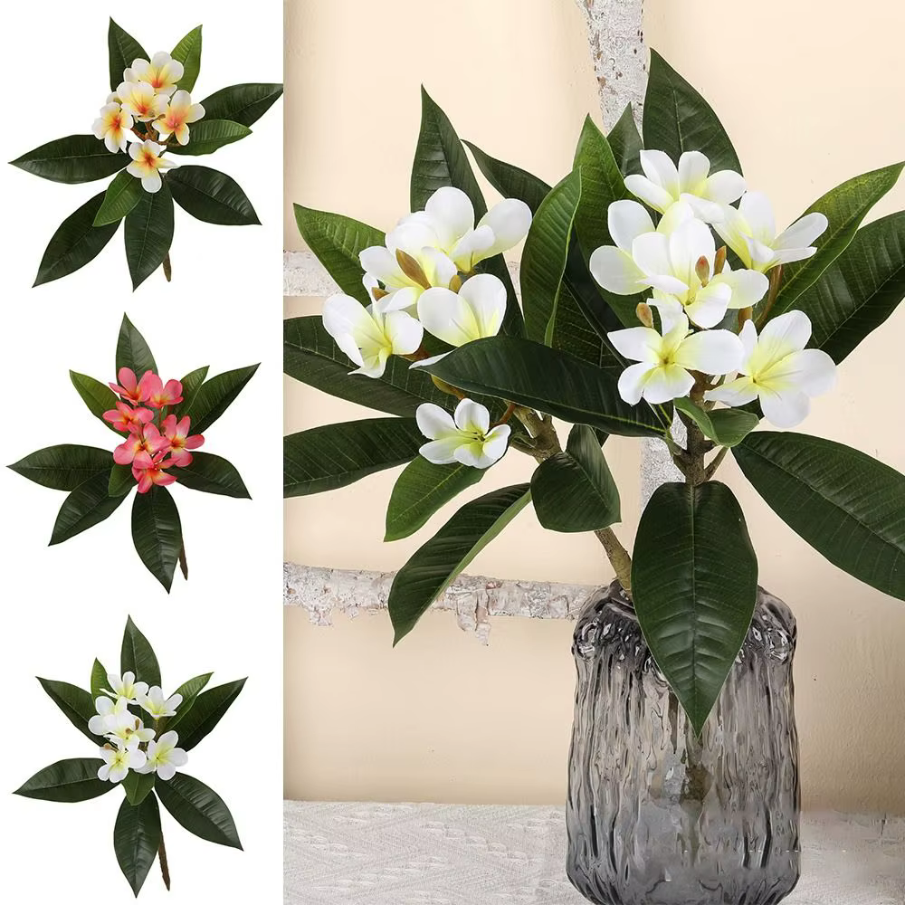Fleurs de Plumeria artificielles au toucher réel