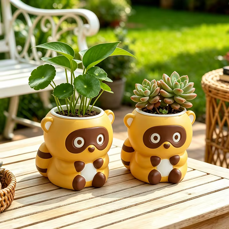 Vase à succulentes fantaisie en résine