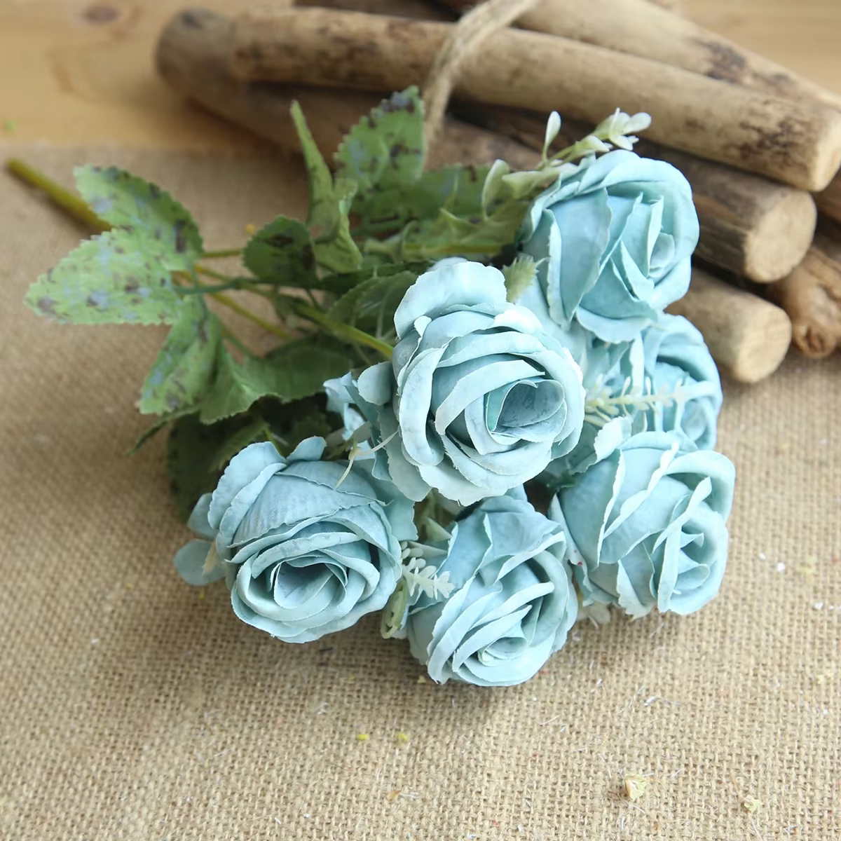 1 Bouquet de fleurs artificielles bleues