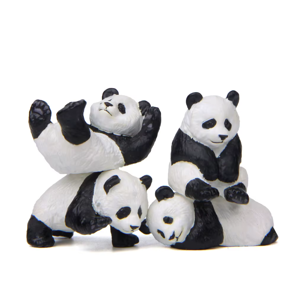 4 pièces/ensemble mignon Panda mousse Micro paysage Terrarium Figurine décoration résine drôle