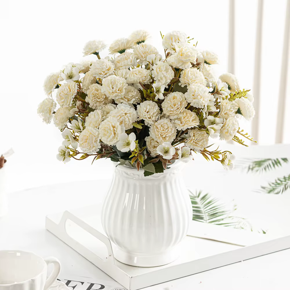 Fleurs artificielles 1 faisceau européen petit clou de girofle oeillets en gros mariage maison chambre photographie cour décor à la main bricolage scène
