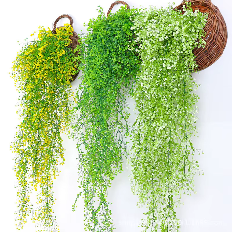 1 pièce de plante grimpante artificielle murale en saule clochette doré