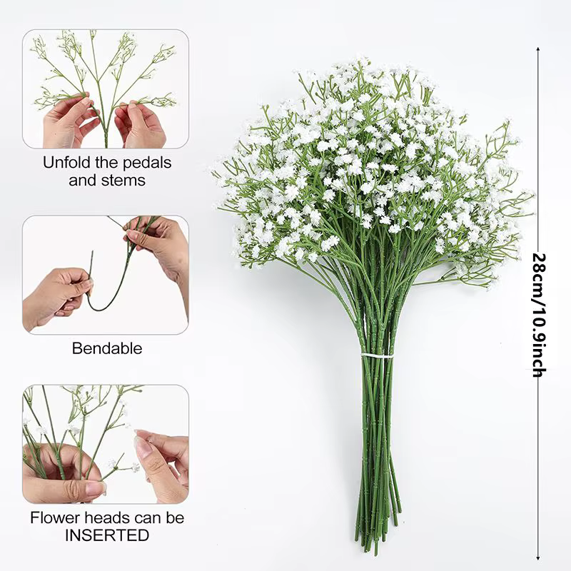 Bouquet de fleurs artificielles Gypsophila
