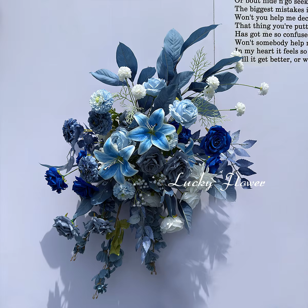 Fleurs artificielles d'extérieur de couleur bleue
