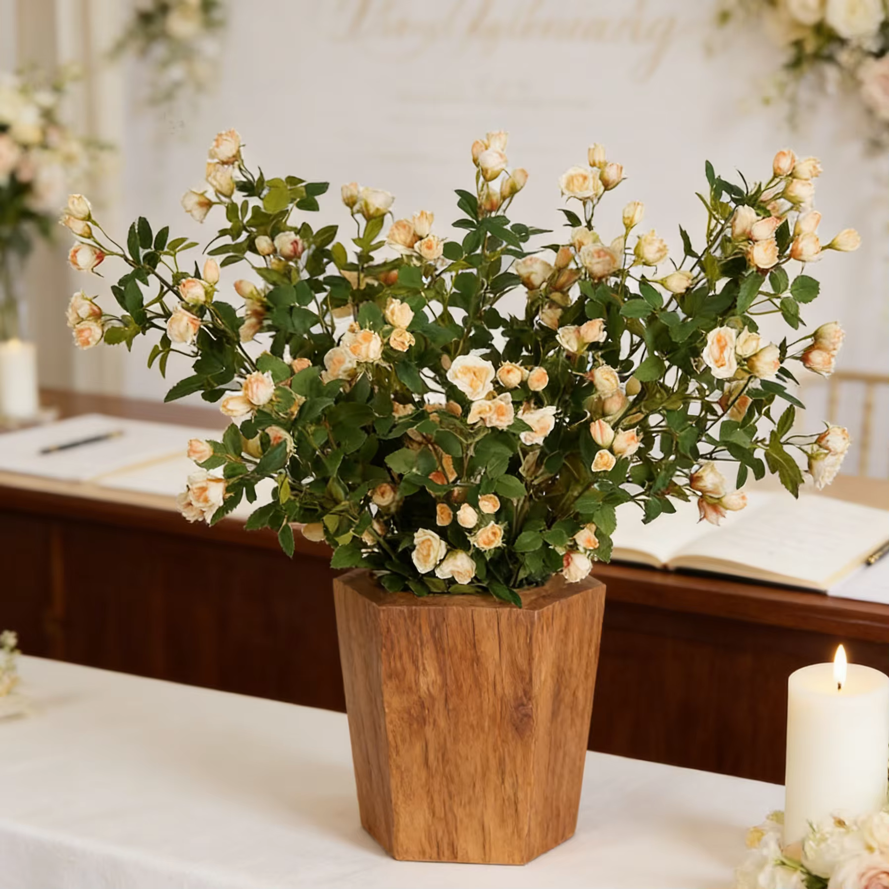 Fleurs artificielles de camélia et de marguerite pour les fêtes