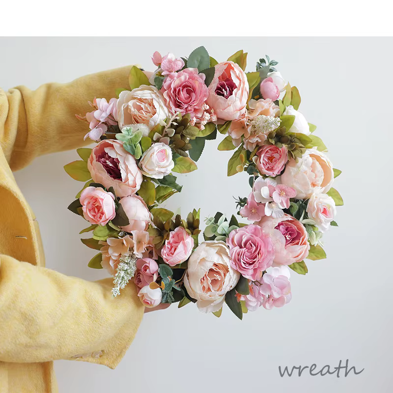 Couronne de fleurs artificielles