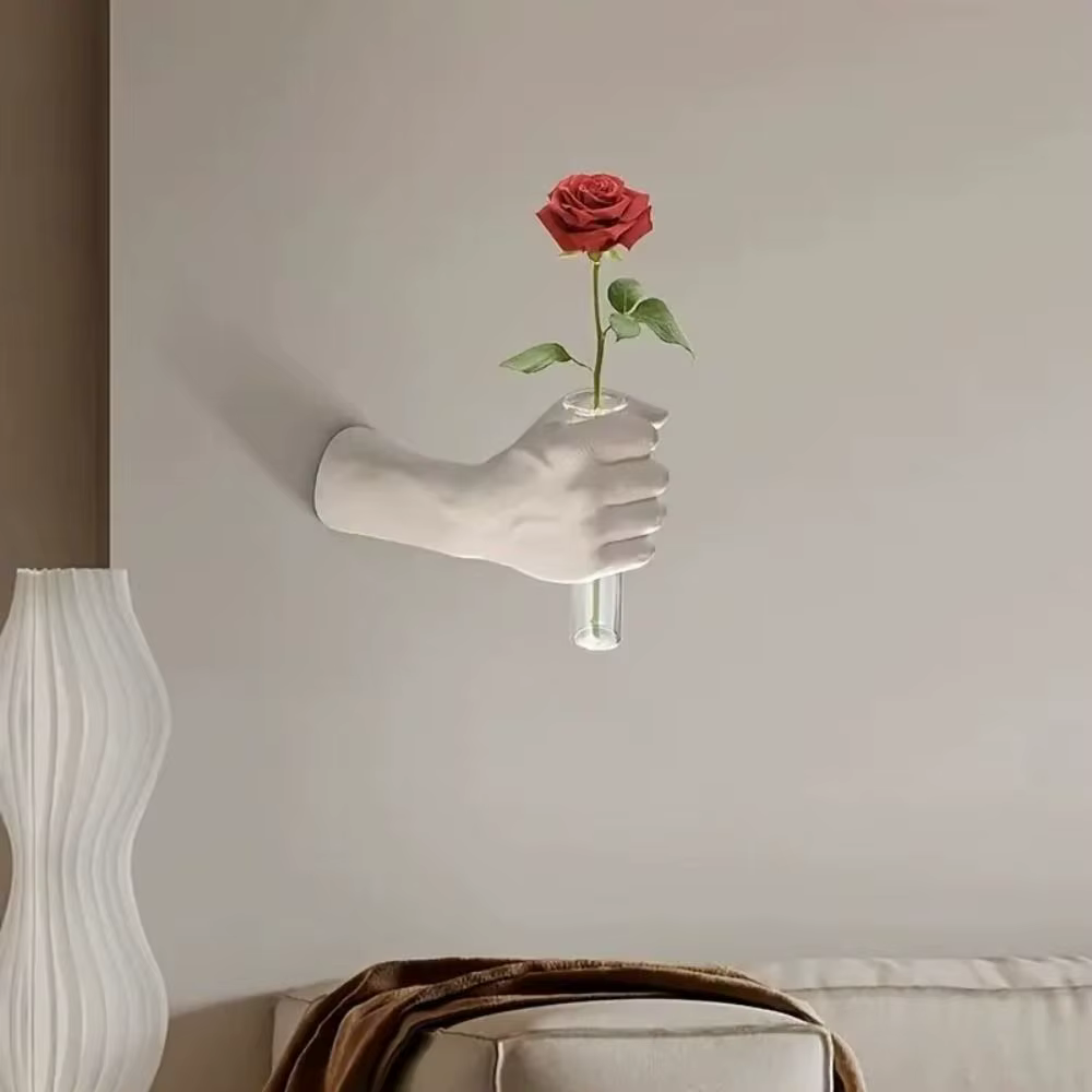 Vase à fleurs à main en résine