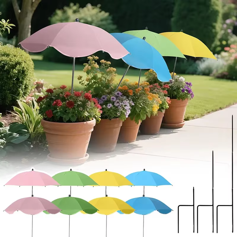 Parapluie d'ombrage pour plantes avec piquet métallique