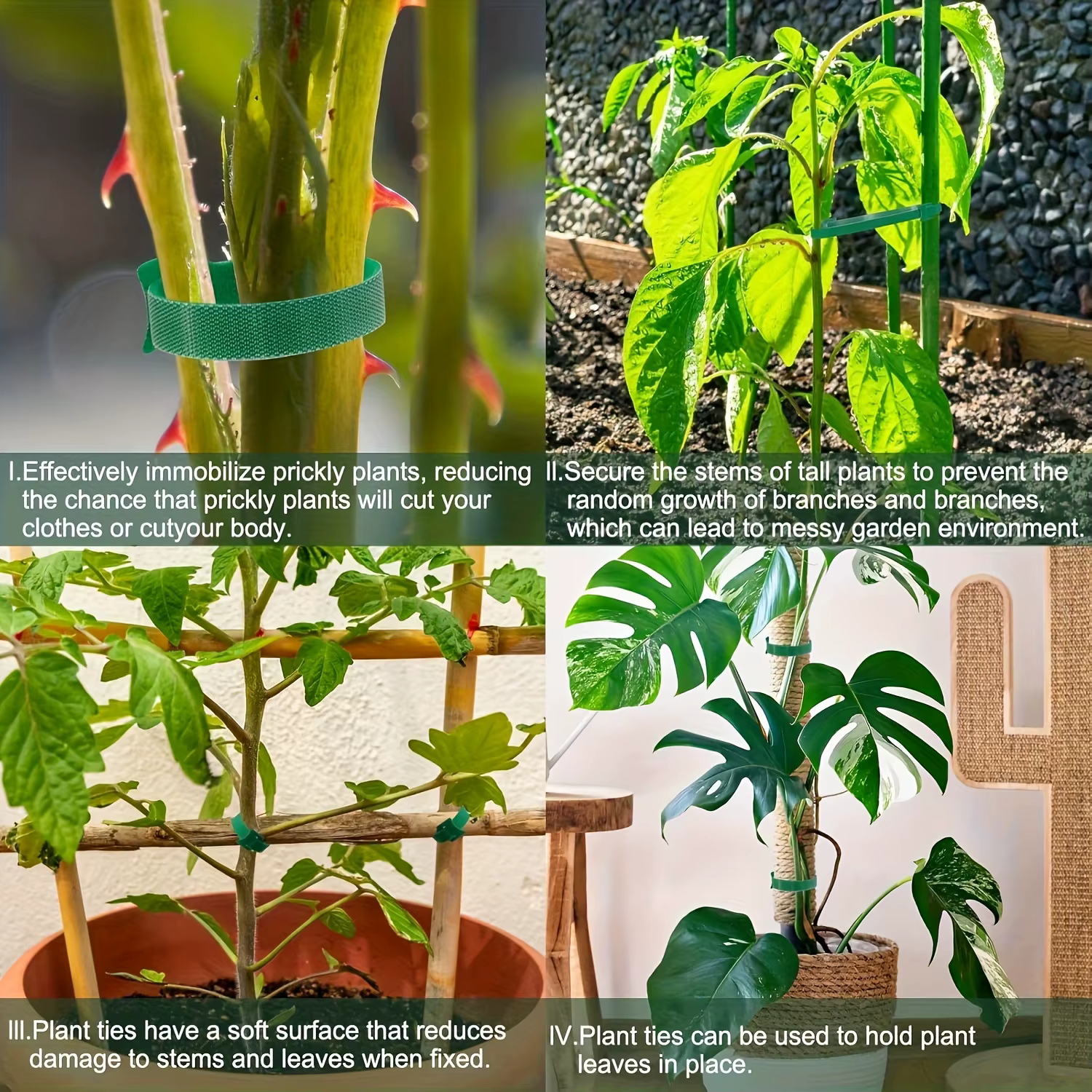 Attaches réutilisables pour plantes en Nylon antidérapantes