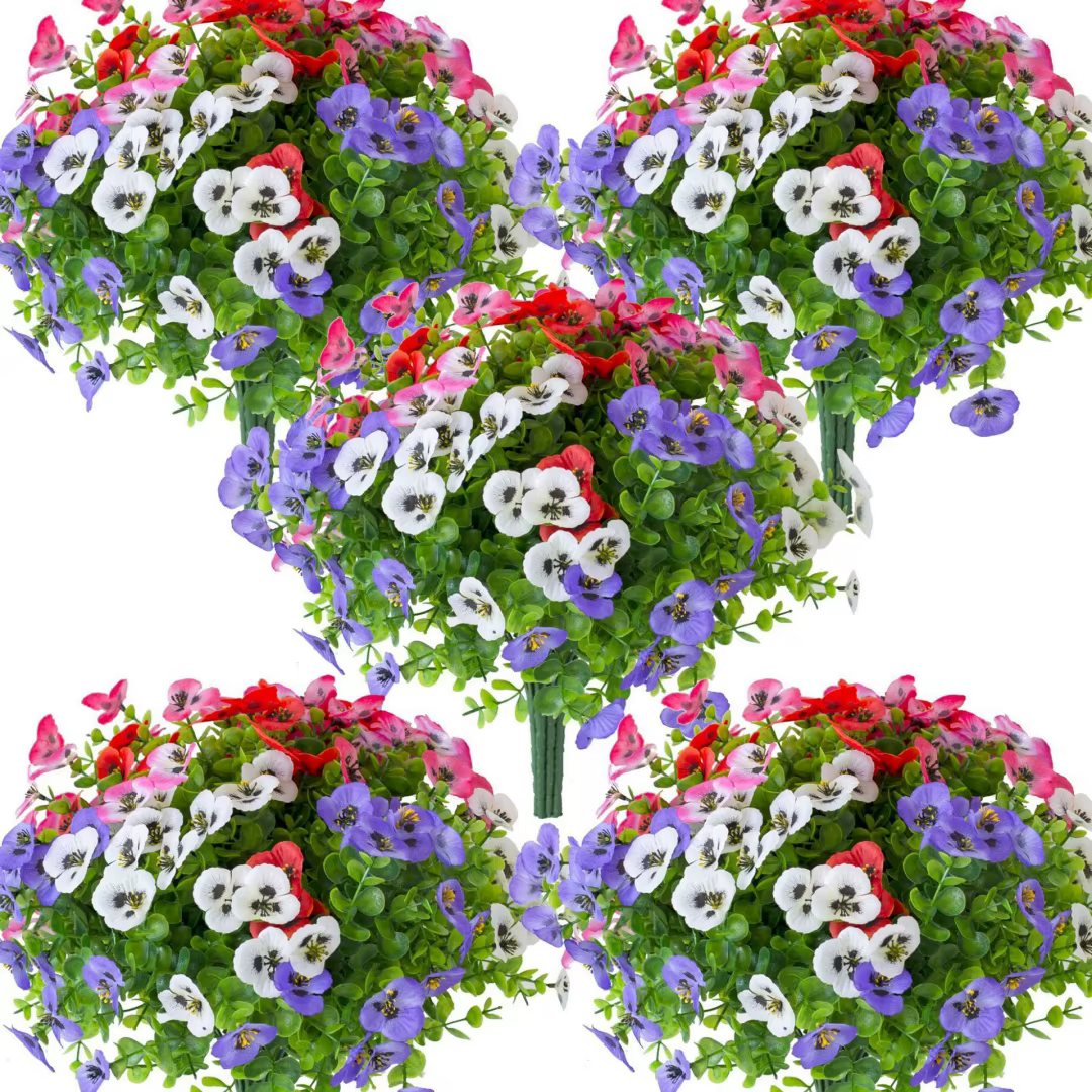 Fleurs en plastique pour décoration de jardin extérieur
