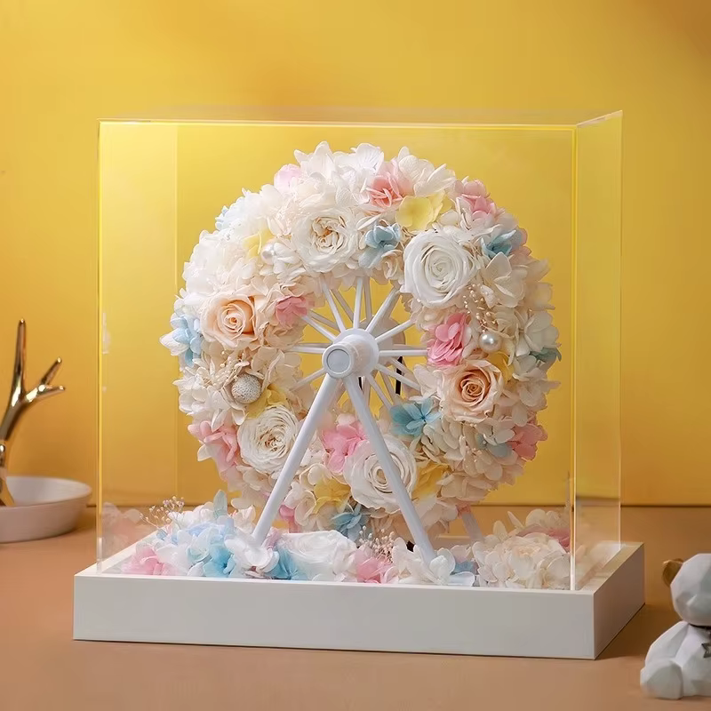 Fleur éternelle grande roue Rose vraie