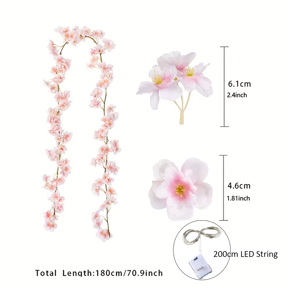 Fleurs de cerisier artificielles de 180 cm