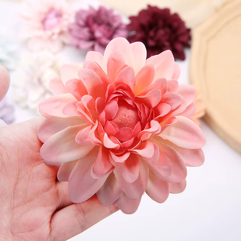 Têtes de fleurs artificielles Dahlia en soie