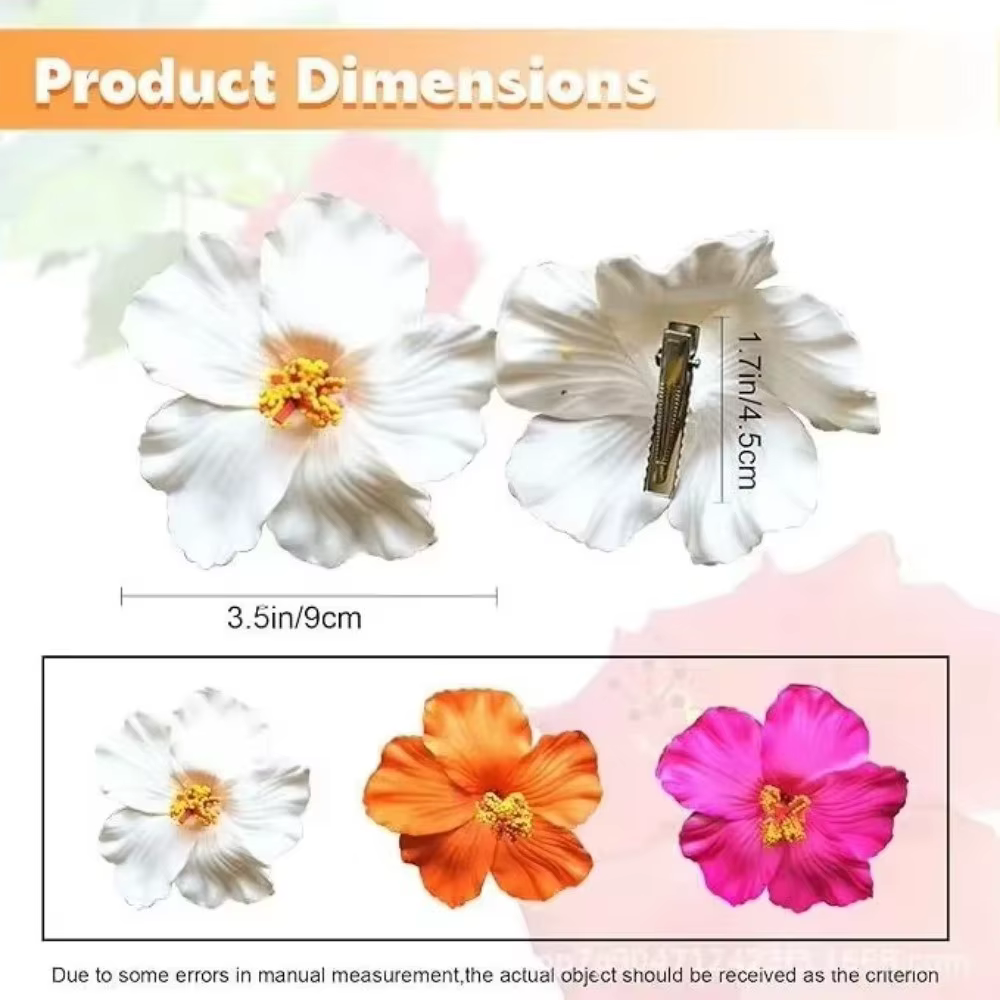 Pinces à cheveux Hawaïennes Fleur d'œuf, Coiffe Bohème Fleur Hibiscus, Épingles à Cheveux Décoratives Romantiques pour Femmes et Filles