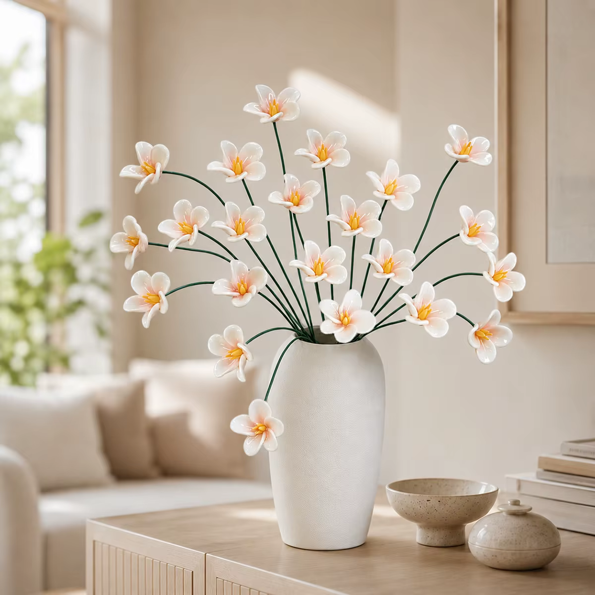 8 fleurs en céramique pour la décoration de la maison