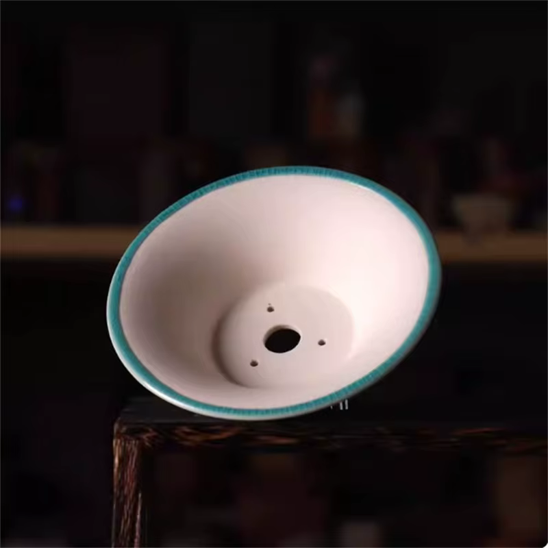 Pot à bonsaï rond en porcelaine émaillée colorée