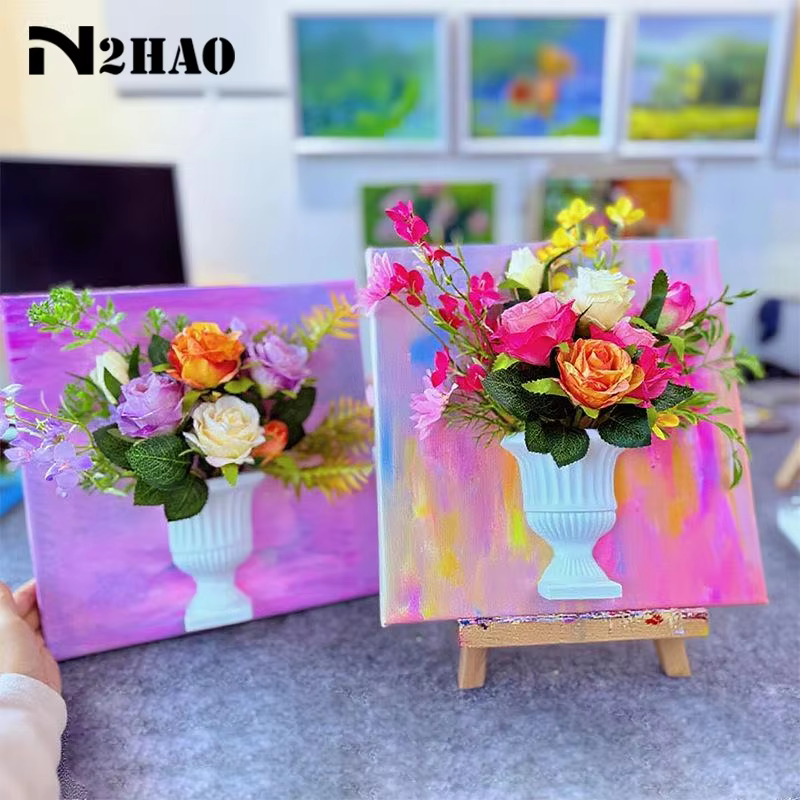Vase mural demi-cercle blanc pour peinture à l'huile à la française