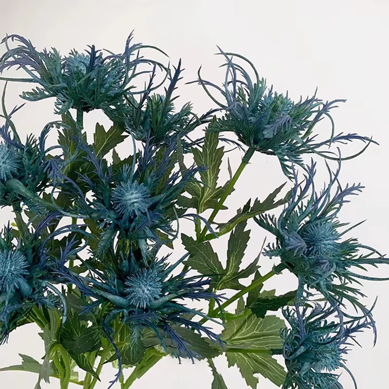 Fausse fleur de houx de mer artificielle de haute qualité