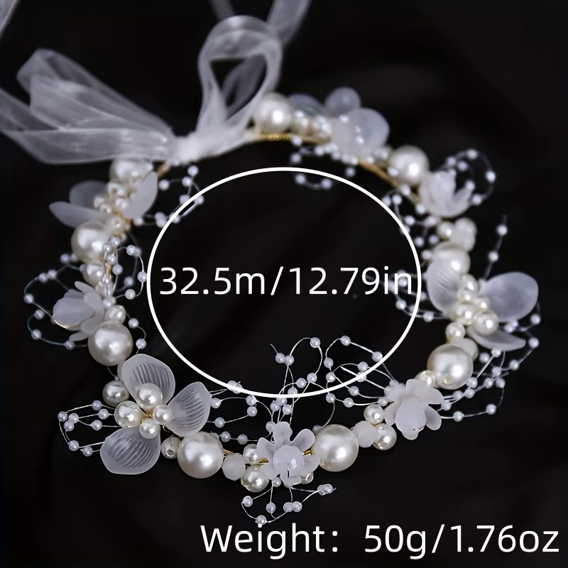 Bandeau de sauna fleur perle pour femme, fête, reconstitution historique, patients, mariage, accessoires pour cheveux, bijoux, vigne, diadème, cadeau