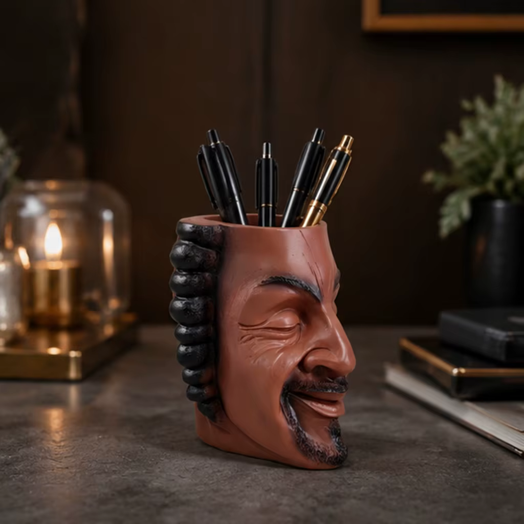 Pot de fleurs esthétique en résine en forme de visage humain