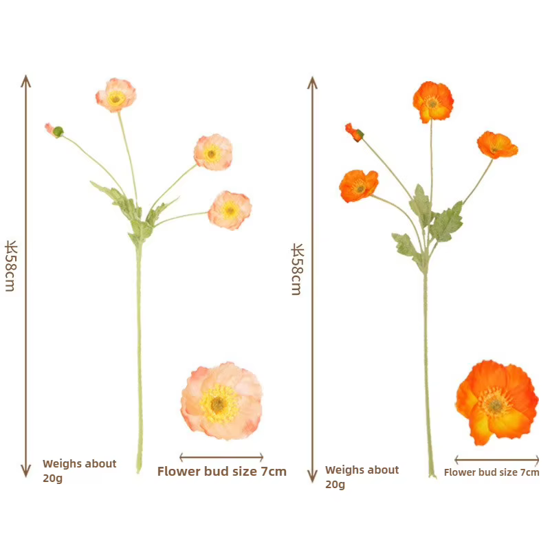Coquelicot artificiel haut de gamme