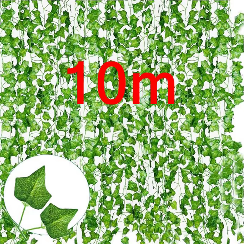2/4//6/8/10M feuilles de soie fausse Creeper feuille verte hierre vigne chaîne pour la maison mariage suspendus guirlande plantes artificielles décoration