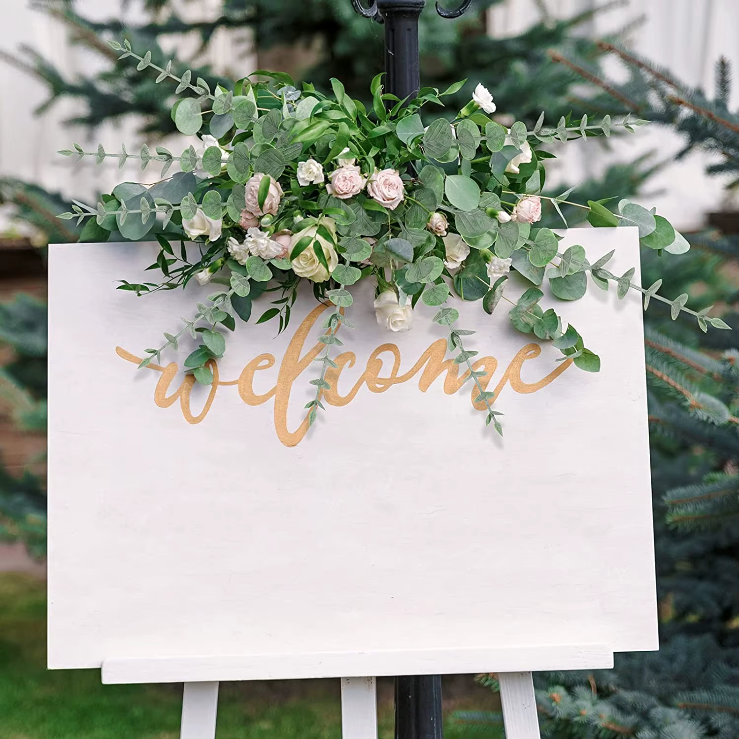 Yannew 12 pièces tiges d'eucalyptus artificielles argent Dollar verdure fausses plantes pour Bouquet de mariage Arrangement Floral décor à la maison