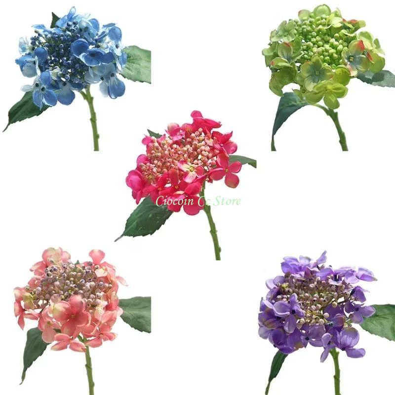 X90F Fleurs artificielles Silk Hortensea Bouquet Decor Wedding Home Party Flower Arrangement