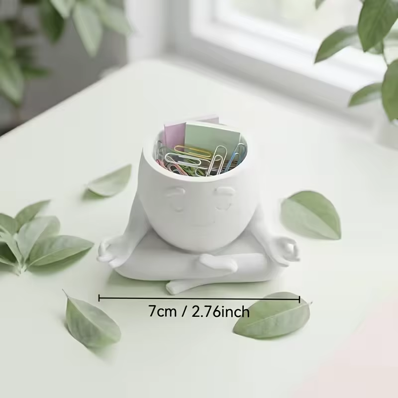 1 pot à plantes succulentes en forme de figurine méditative – Design creux unique