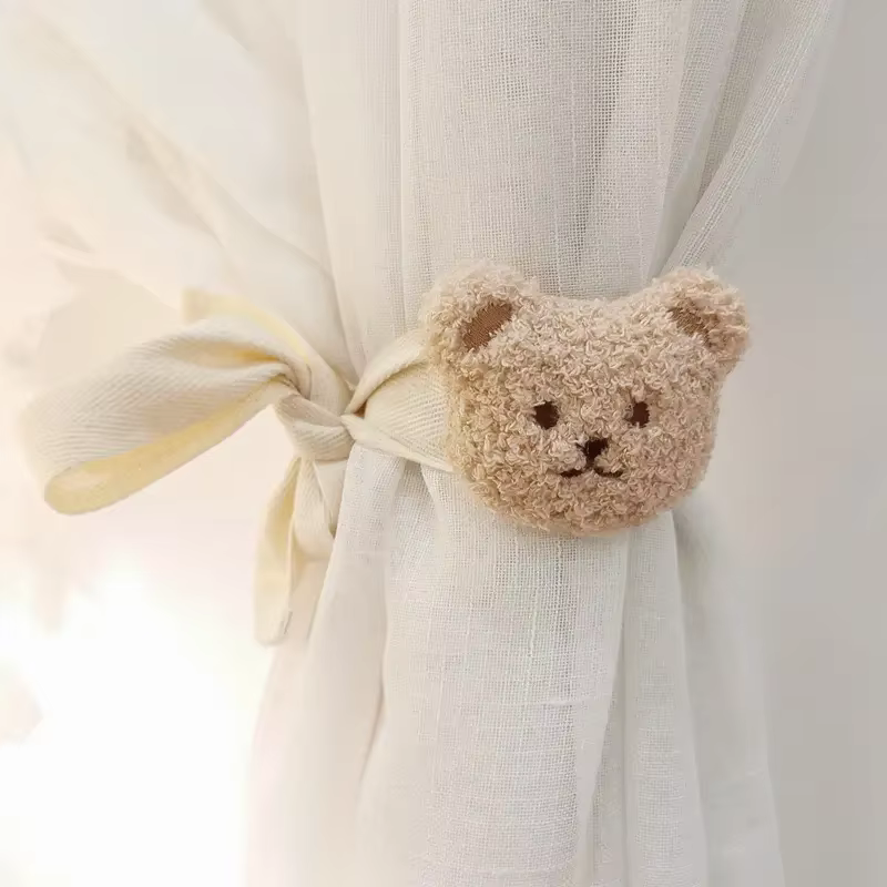 Rideau à fleurs ours Kawaii